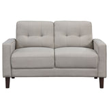 Bowen Upholstered Track Arm Tufted Loveseat Beige - Tampa Furniture Outlet