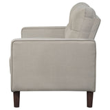 Bowen Upholstered Track Arm Tufted Loveseat Beige - Tampa Furniture Outlet