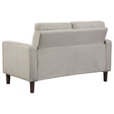Bowen Upholstered Track Arm Tufted Loveseat Beige - Tampa Furniture Outlet