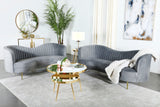 Tampa Furniture Outlet - Coaster - Sophia 2-piece Upholstered Channel Tufted Sofa Set Grey - 506864-S2