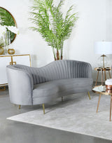Sophia Upholstered Channel Tufted Sofa Grey - Tampa Furniture Outlet