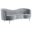 Tampa Furniture Outlet - Coaster - Sophia Upholstered Channel Tufted Sofa Grey - 506864