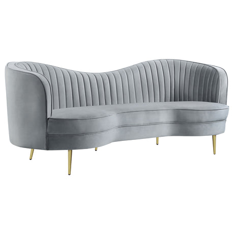 Tampa Furniture Outlet - Coaster - Sophia Upholstered Channel Tufted Sofa Grey - 506864