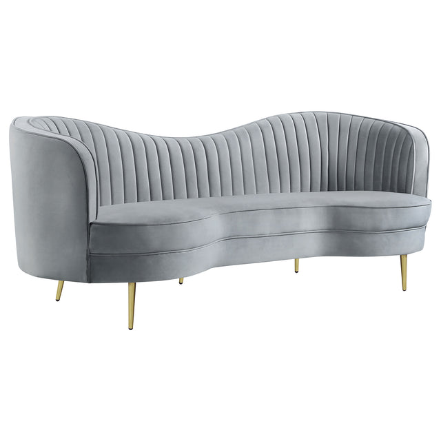 Tampa Furniture Outlet - Coaster - Sophia Upholstered Channel Tufted Sofa Grey - 506864