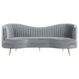 Sophia Upholstered Channel Tufted Sofa Grey - Tampa Furniture Outlet