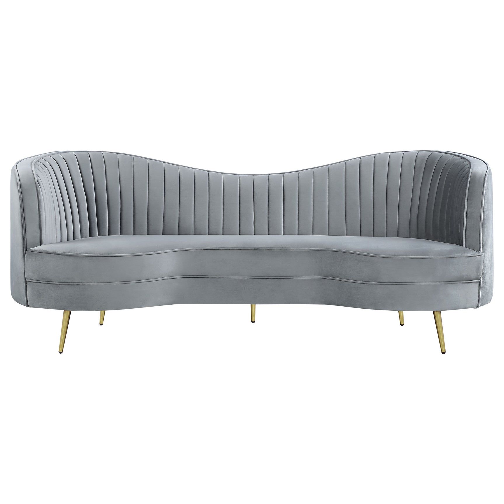 Sophia Upholstered Channel Tufted Sofa Grey - Tampa Furniture Outlet