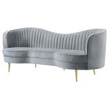 Sophia Upholstered Channel Tufted Sofa Grey - Tampa Furniture Outlet