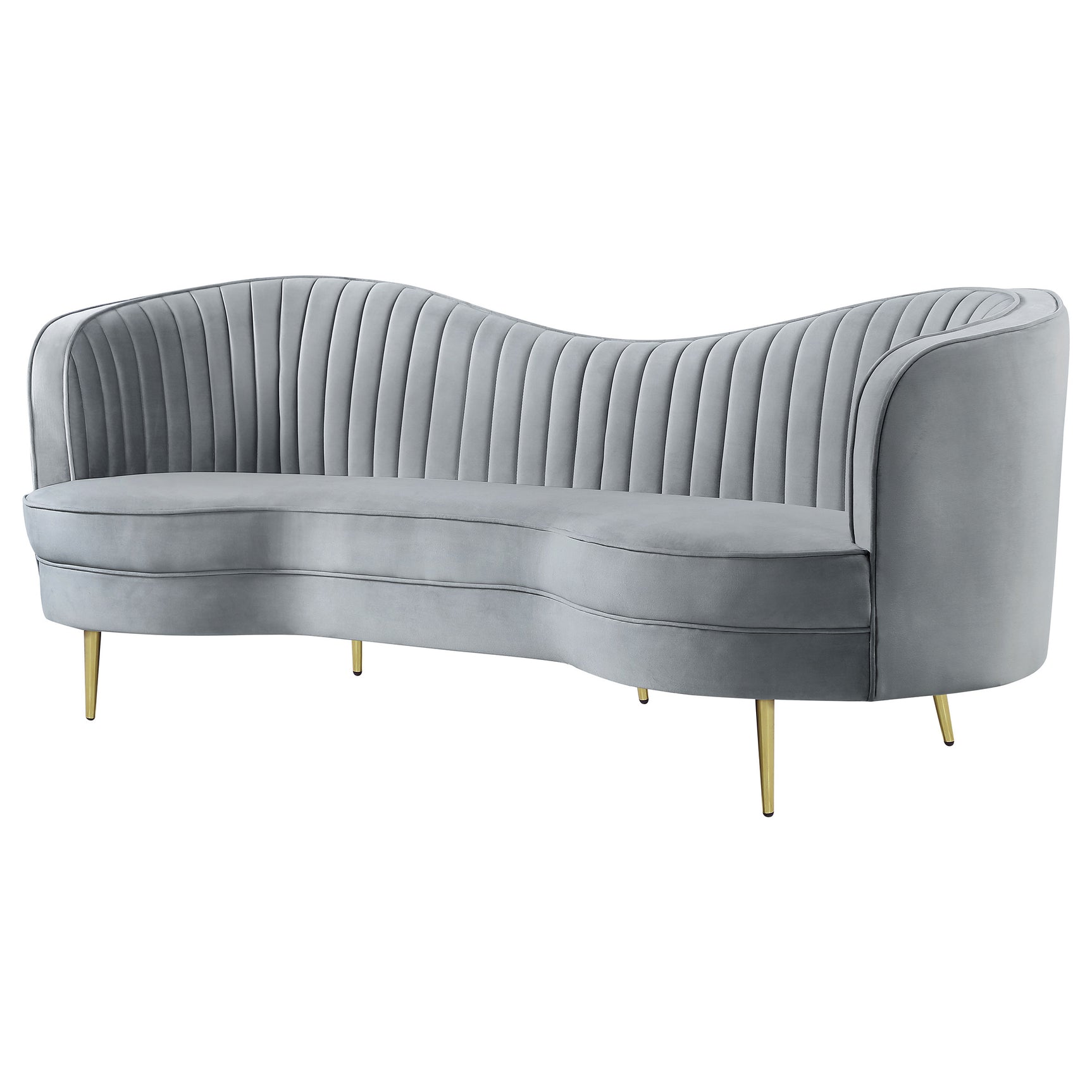 Sophia Upholstered Channel Tufted Sofa Grey - Tampa Furniture Outlet