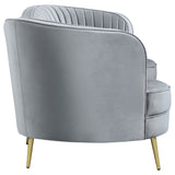 Sophia Upholstered Channel Tufted Sofa Grey - Tampa Furniture Outlet