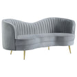 Tampa Furniture Outlet - Coaster - Sophia Upholstered Channel Tufted Loveseat Grey - 506865