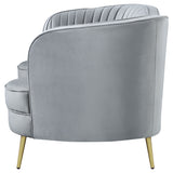 Sophia Upholstered Channel Tufted Loveseat Grey - Tampa Furniture Outlet