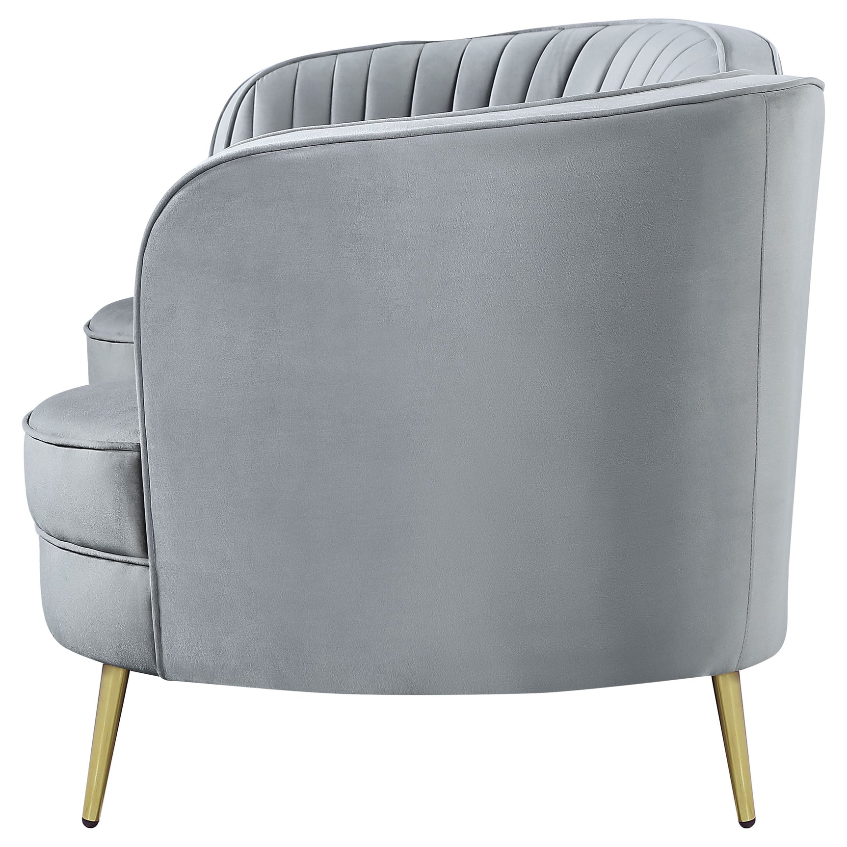 Sophia Upholstered Channel Tufted Loveseat Grey - Tampa Furniture Outlet