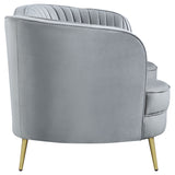 Sophia Upholstered Channel Tufted Loveseat Grey - Tampa Furniture Outlet