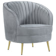 Tampa Furniture Outlet - Coaster - Sophia Upholstered Channel Tufted Barrel Accent Chair Grey - 506866