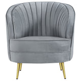 Sophia Upholstered Channel Tufted Barrel Accent Chair Grey - Tampa Furniture Outlet