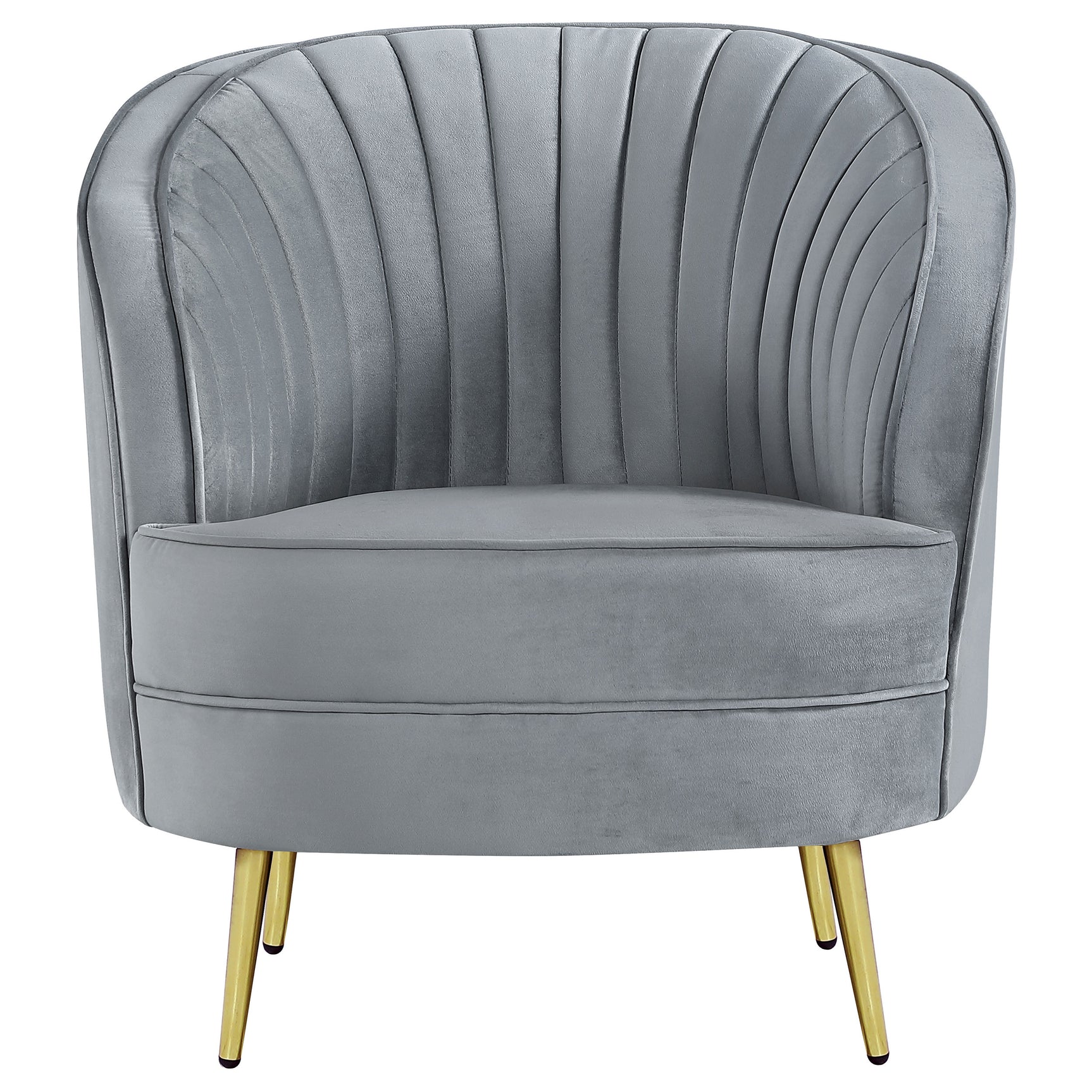 Sophia Upholstered Channel Tufted Barrel Accent Chair Grey - Tampa Furniture Outlet