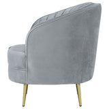 Sophia Upholstered Channel Tufted Barrel Accent Chair Grey - Tampa Furniture Outlet
