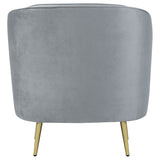Sophia Upholstered Channel Tufted Barrel Accent Chair Grey - Tampa Furniture Outlet