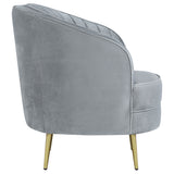 Sophia Upholstered Channel Tufted Barrel Accent Chair Grey - Tampa Furniture Outlet
