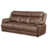 Ellington Upholstered Padded Arm Sofa Dark Brown - Tampa Furniture Outlet