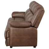 Ellington Upholstered Padded Arm Sofa Dark Brown - Tampa Furniture Outlet