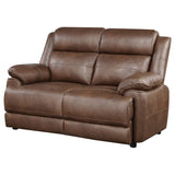 Ellington Upholstered Padded Arm Loveseat Dark Brown - Tampa Furniture Outlet