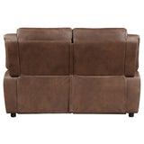 Ellington Upholstered Padded Arm Loveseat Dark Brown - Tampa Furniture Outlet