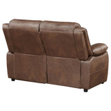 Ellington Upholstered Padded Arm Loveseat Dark Brown - Tampa Furniture Outlet