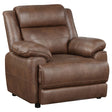 Tampa Furniture Outlet - Coaster - Ellington Upholstered Padded Arm Accent Chair Dark Brown - 508283