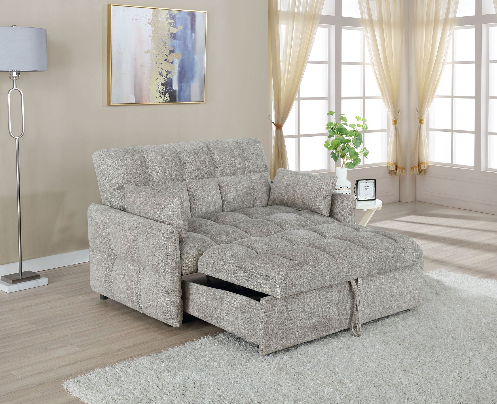 Cotswold Upholstered Convertible Sleeper Sofa Bed Light Grey - Tampa Furniture Outlet