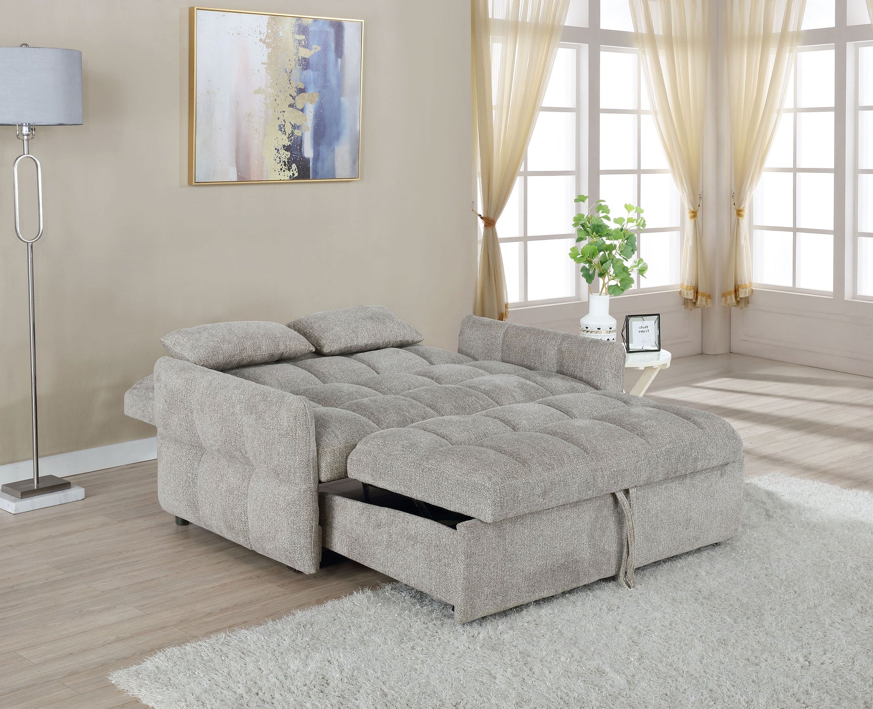 Cotswold Upholstered Convertible Sleeper Sofa Bed Light Grey - Tampa Furniture Outlet