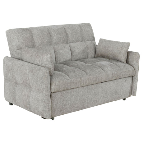 Tampa Furniture Outlet - Coaster - Cotswold Upholstered Convertible Sleeper Sofa Bed Light Grey - 508307
