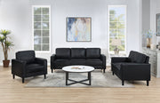 Tampa Furniture Outlet - Coaster - Ruth 3-piece Upholstered Track Arm Sofa Set Black - 508361-S3