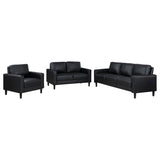 Ruth 3-piece Upholstered Track Arm Sofa Set Black - Tampa Furniture Outlet