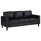 Ruth 3-piece Upholstered Track Arm Sofa Set Black - Tampa Furniture Outlet