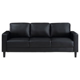 Ruth 3-piece Upholstered Track Arm Sofa Set Black - Tampa Furniture Outlet