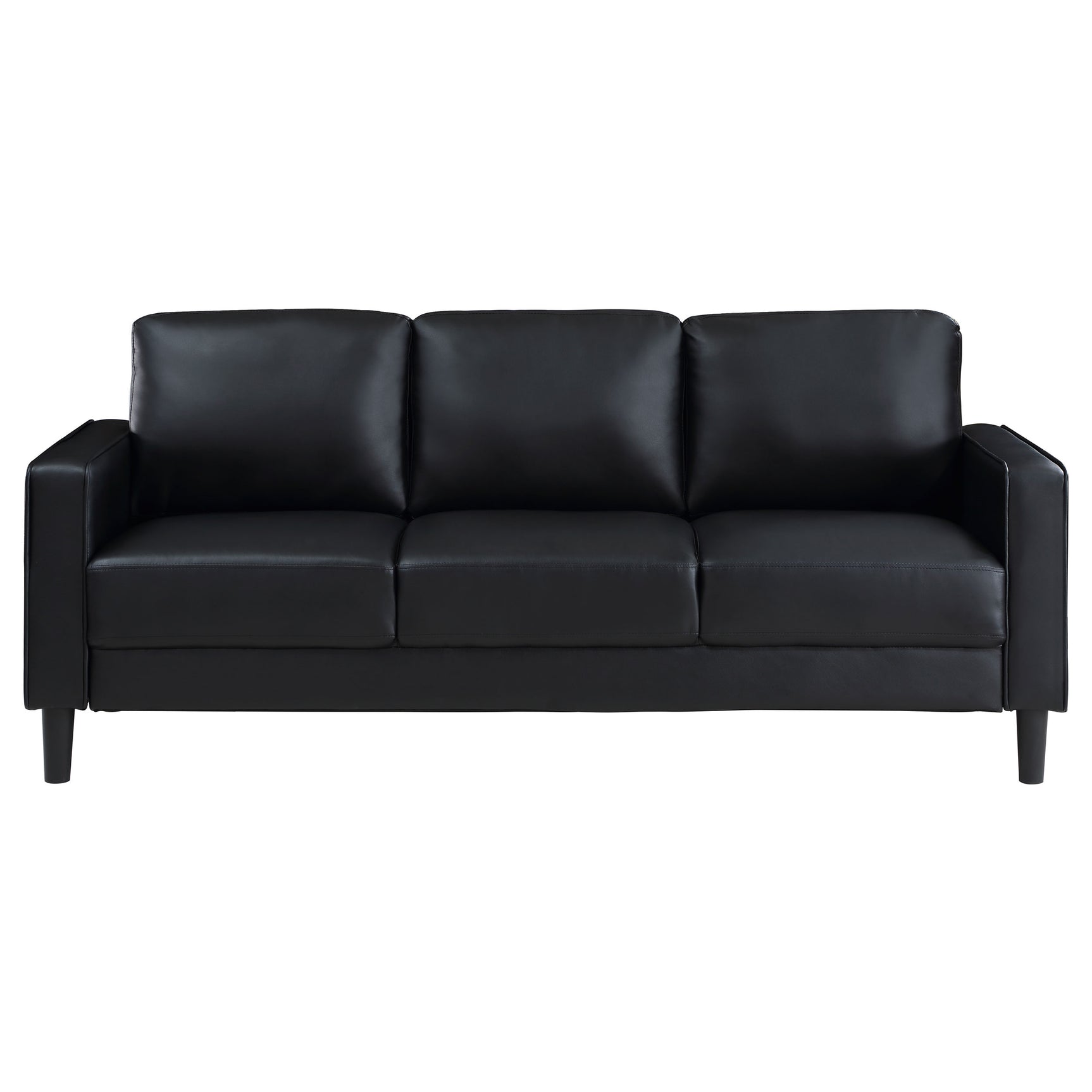 Ruth 3-piece Upholstered Track Arm Sofa Set Black - Tampa Furniture Outlet