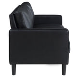 Ruth 3-piece Upholstered Track Arm Sofa Set Black - Tampa Furniture Outlet