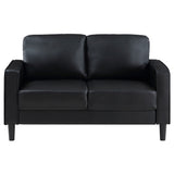 Ruth 3-piece Upholstered Track Arm Sofa Set Black - Tampa Furniture Outlet