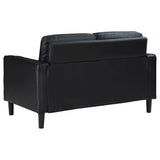 Ruth 3-piece Upholstered Track Arm Sofa Set Black - Tampa Furniture Outlet