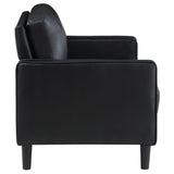 Ruth 3-piece Upholstered Track Arm Sofa Set Black - Tampa Furniture Outlet