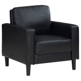Ruth 3-piece Upholstered Track Arm Sofa Set Black - Tampa Furniture Outlet