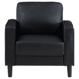 Ruth 3-piece Upholstered Track Arm Sofa Set Black - Tampa Furniture Outlet