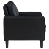 Ruth 3-piece Upholstered Track Arm Sofa Set Black - Tampa Furniture Outlet
