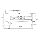 Ruth 3-piece Upholstered Track Arm Sofa Set Black - Tampa Furniture Outlet