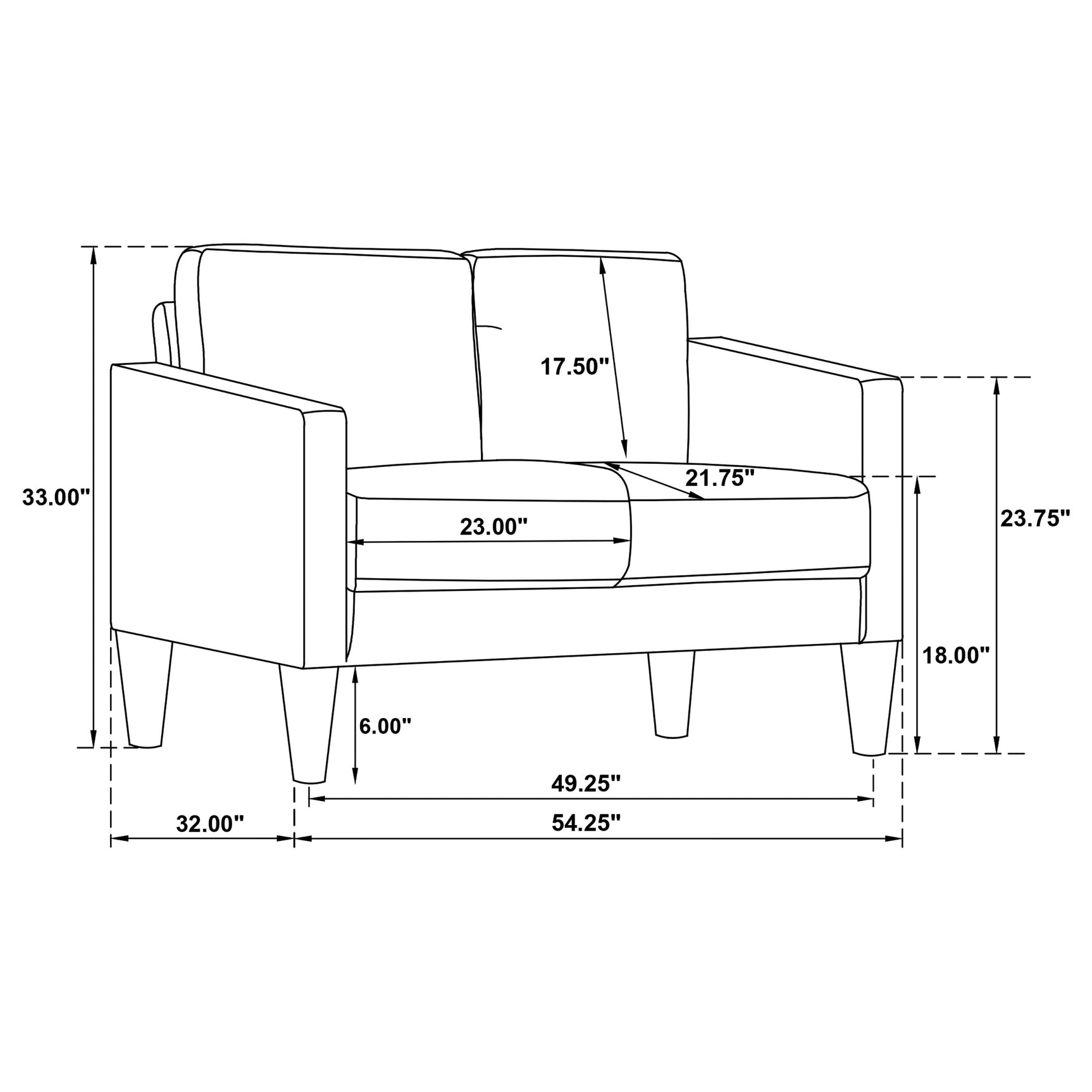 Ruth 3-piece Upholstered Track Arm Sofa Set Black - Tampa Furniture Outlet