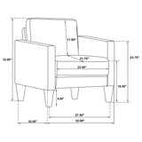 Ruth 3-piece Upholstered Track Arm Sofa Set Black - Tampa Furniture Outlet