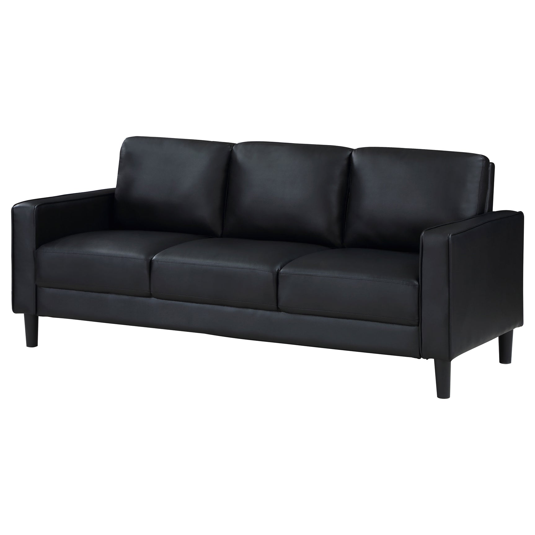 Ruth Upholstered Track Arm Sofa Black - Tampa Furniture Outlet