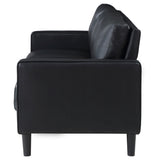 Ruth Upholstered Track Arm Sofa Black - Tampa Furniture Outlet