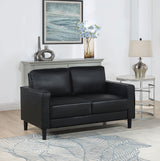 Ruth Upholstered Track Arm Loveseat Black - Tampa Furniture Outlet